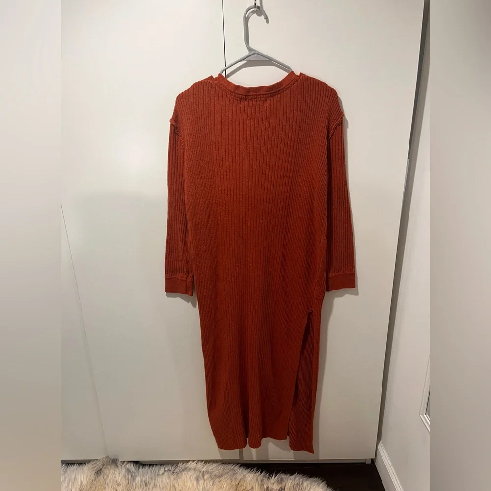 Free People Beach Terracotta Long Sleeve Dress